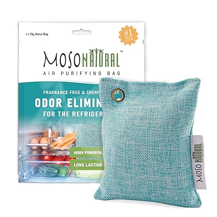 Moso Natural Air Purifying Bag, Keeps Your Refrigerator, Freezer and Cooler; Fresh, Dry and Odor Free for Up to Two Years. 75gm