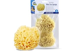 Baby Buddy Natural Wool Sea Sponge, Newborn Bath Time Essential, Ultra Soft for Delicate Skin, Hypoallergenic and Biodegradab