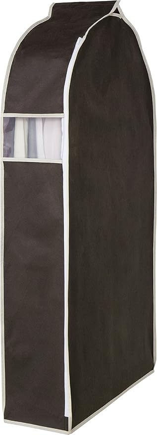 Amazon Co Jp アストロ 洋服カバー ワイド スーツサイズ ブラウン 不織布 透明窓付き 底までカバー まとめて収納 600 14 ホーム キッチン