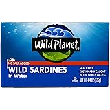 Wild Planet Sardines No Salt in Water, 4.375 Ounce (Pack of 12)