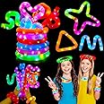 12 pcs Light Up Pop Tubes, Glow Sticks Bulk Party Favors for Kids 4-8 8-12 Pinata Goodie Bags Stuffers for Boys Girls Birthday Christmas Gifts Fidget Sensory Toys Glow in the Dark Party Supplies