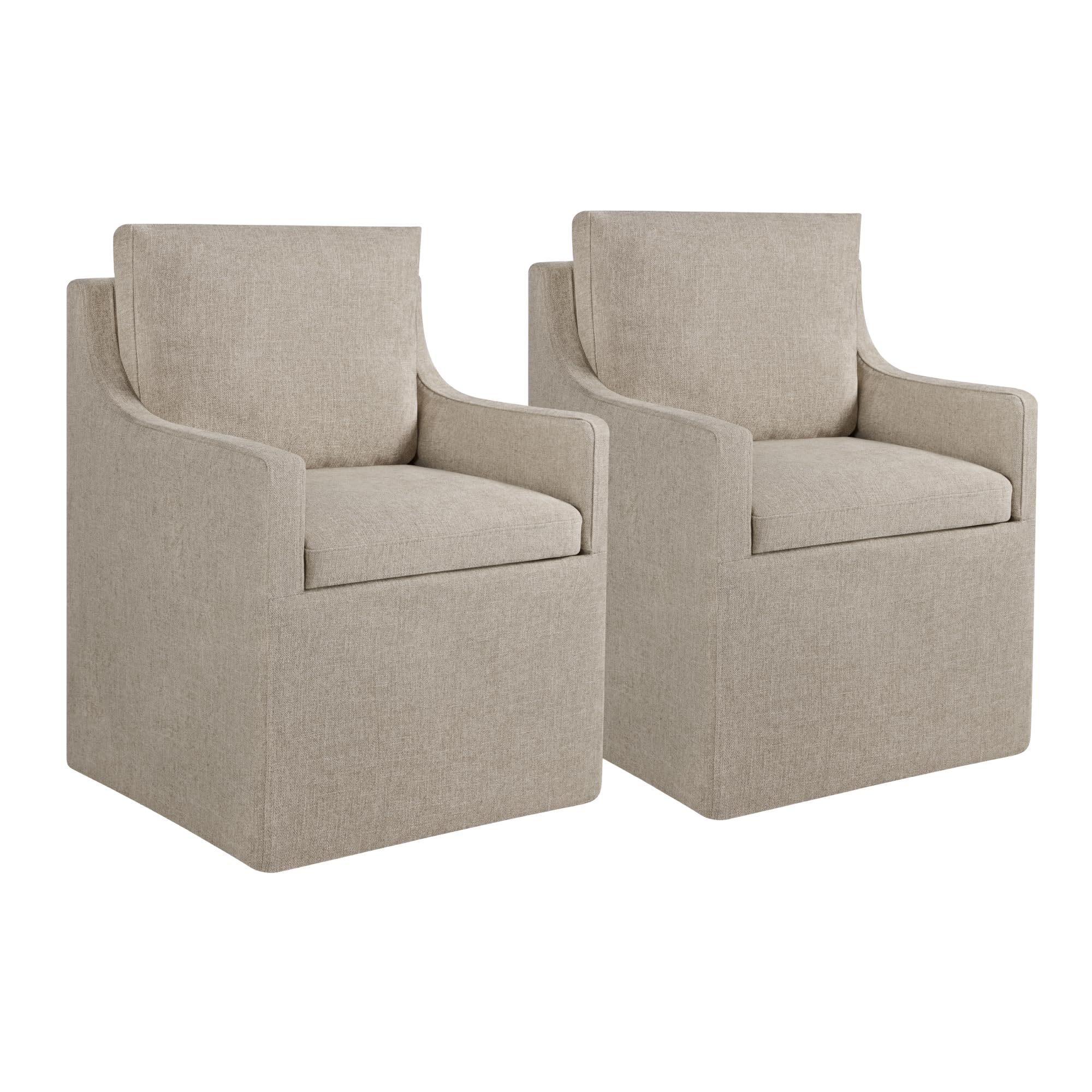 Photo 1 of *PARTIAL SET*
KISLOT Upholstered Dining Chairs with Casters Easy Assembly Modern Accent Armchair with Rollers for Diningroom Bedroom Livingroom Reading Room,Sand,2 Boxs