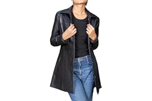 Jild Casual Car Coat Lambskin Leather Jacket Women – ¾ Length Blazer Overcoat Style Leather Long Coat Women