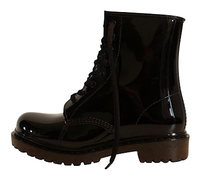 Erogance Damen Herren Schnür Boots Stiefeletten Gummistiefel