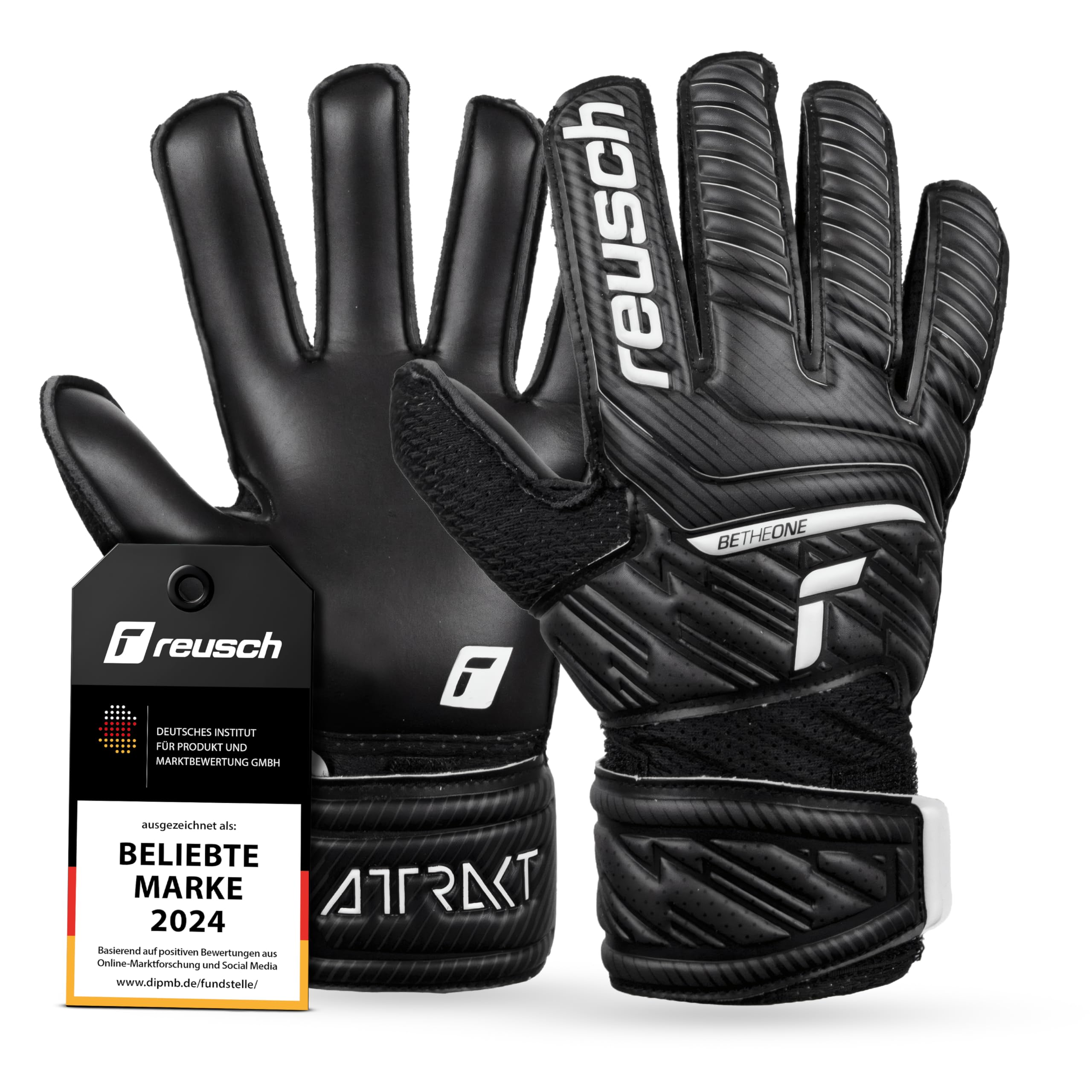 Reusch Attrakt Solid Junior Unisex Goalkeeper Gloves, Black, 7