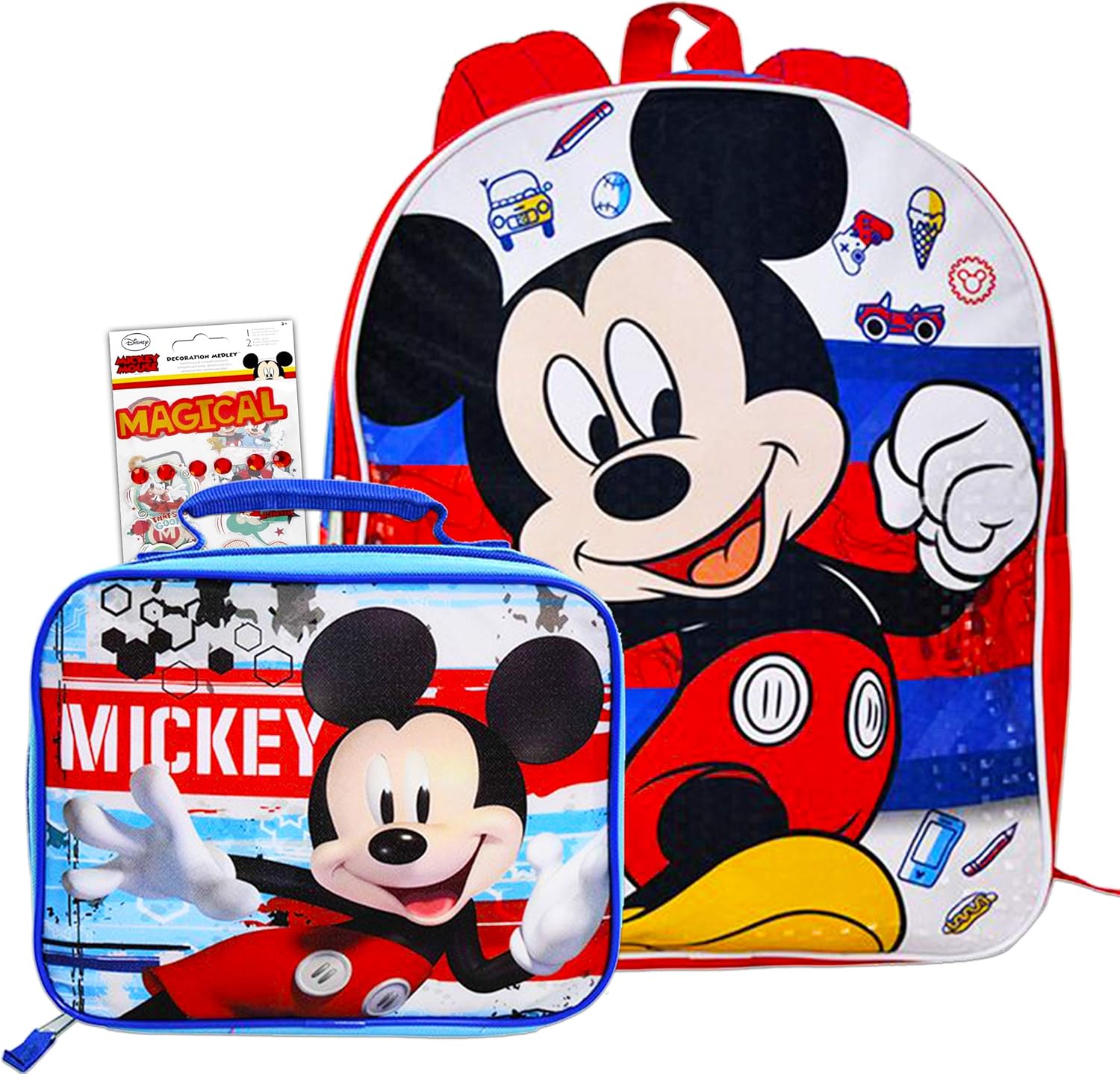 mickey mouse backpack with lunchbox
