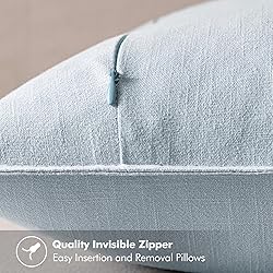 MIULEE Decorative Linen Euro Sham Pillow Covers