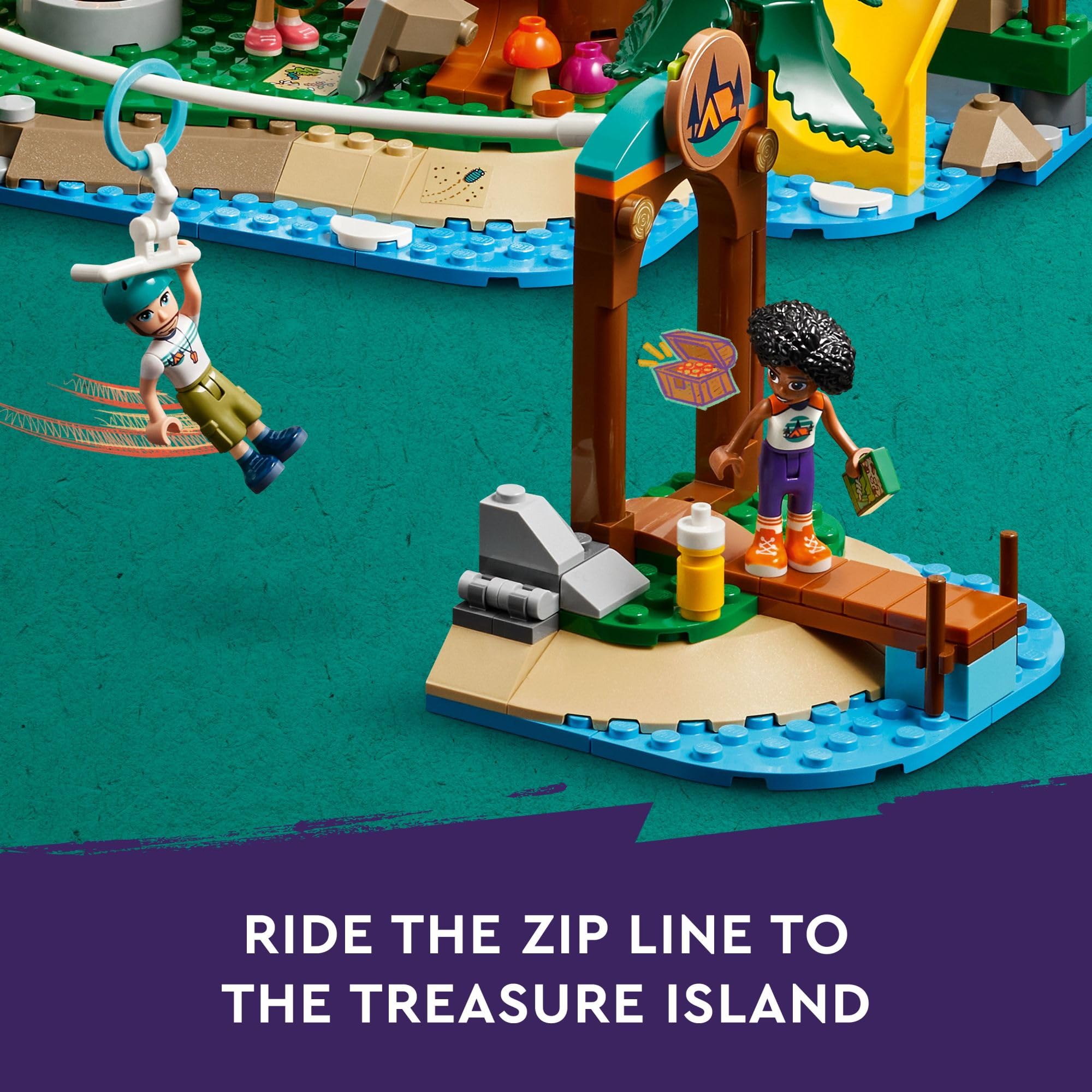 LEGO Friends Adventure Camp Tree House Building Toy - Pretend Play Toy Figures & Playsets for Girls & Boys, Ages 8+ Years - with 5 Mini Dolls & 5 Animal Figures - Gifts for Kids - 42631