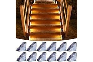 VOLISUN Solar Step Lights for Outside, Solar Stair Lights Outdoor Waterproof IP67, LED Outdoor Step Light, 80 Lumen, Deck Light for Outside Step, Front Porch and Patio(Black,12 Pack)