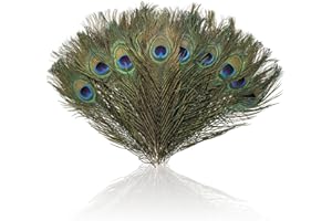 Goaste 50 Pack Real Peacock Feathers, 10-12 Inch Natural Peacock Eye Feathers for Floral Arrangements, Wedding, Home Decoration, Party Decoration, DIY Craft, Christmas Tree Decor