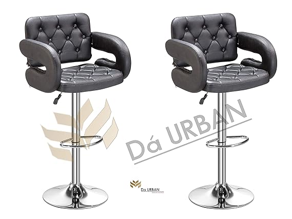 Da URBAN HOT SEAT Height Adjustable Bar Stool Chair (Black) (Set of 2)