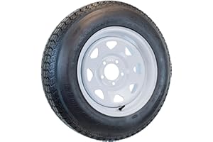 eCustomrim Trailer Tire On Rim ST175/80D13 175/80 D 13 Load B 5 Lug White Spoke Wheel - 2 Year Warranty w/Free Roadside