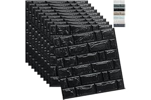 WAPANE 3D Brick Peel and Stick Wallpaper, 10 Pack 3D Brick Wall Panels Self Adhesive, Removable Wallpaper Waterproof PE Foam Paintable,for Bedroom/Living Room/Kitchen/TV Wall and Home Decoration