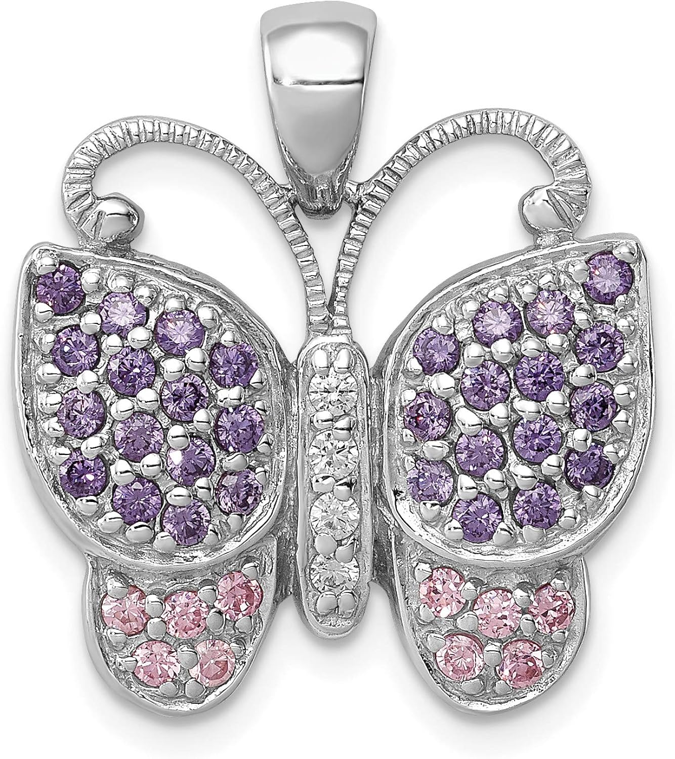 Sterling Silver Rhodium-plated Polished 
