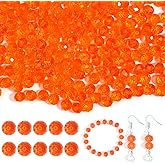 Yumttero 200 Pcs 8mm Assorted Colors Rondelle Glass Crystal Beads Loose Craft Bead for Bracelet Necklace Earring Keychain DIY Jewelry Making, Orange