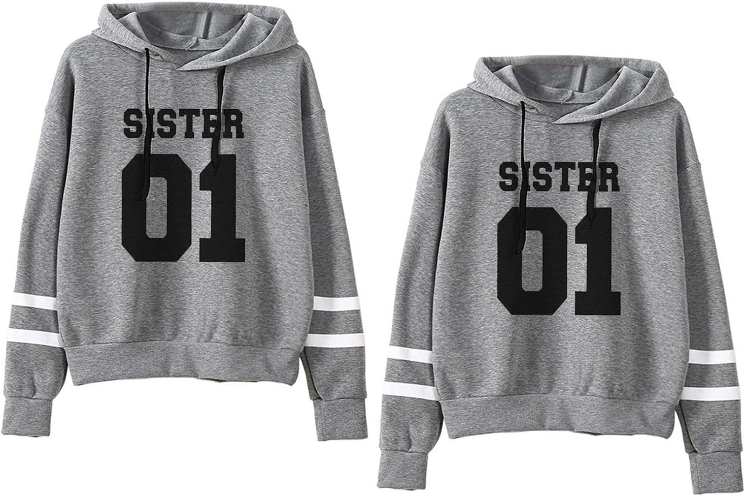 JINT Best Friends Hoodies Sister 2 Pack BFF Couple Hooded Sweatshirt for Teen Girls