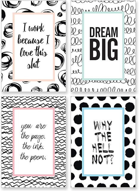 Cupcakes Kisses Set Of 4 Motivation Posters I Inspirational And