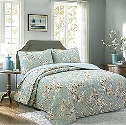 Cozy Line Home Fashions Aqua Teal Turquoise Floral