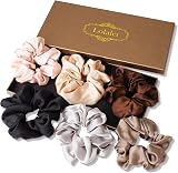 Lolalet Satin Scrunchies 6 Pack Women Girls Silk Like Hair Ties Ponytail Holder