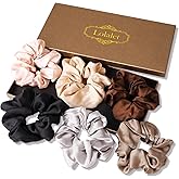 Lolalet Scrunchies for Women, Satin Hair Scrunchies Softer Than Silk Hair Ties for Hair Sleep, Big Scrunchy Ponytail Holder w