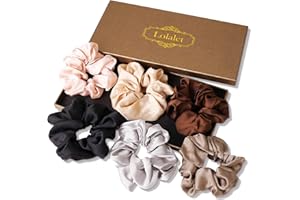 Lolalet Scrunchies for Women, Satin Hair Scrunchies Softer Than Silk Hair Ties for Hair Sleep, Big Scrunchy Ponytail Holder w