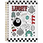 LADOCK Vintage Western Notebook, Trendy Lucky 8 Ball Journal, Retro Cowboy Cowgirl Spiral Notebook, Western Office Supplies, Country Southwestern Journal for Women, 5.5x8.3