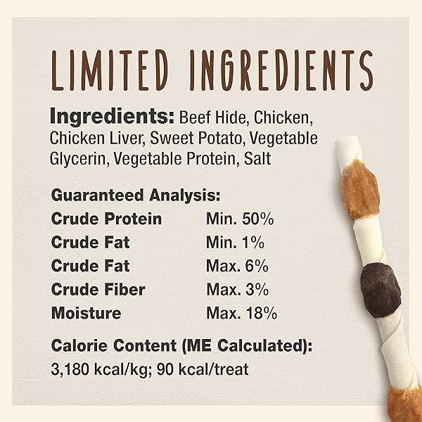 CADET GOURMET SHISH KABOB DOG TREATS FOR LARGE DOGS, HEALTHY & NATURAL CHICKEN & SWEET POTATO CHEW STICKS, BEEF HIDE, EXTRA LARGE 10 INCH, 4 COUNT (PACK OF 1)