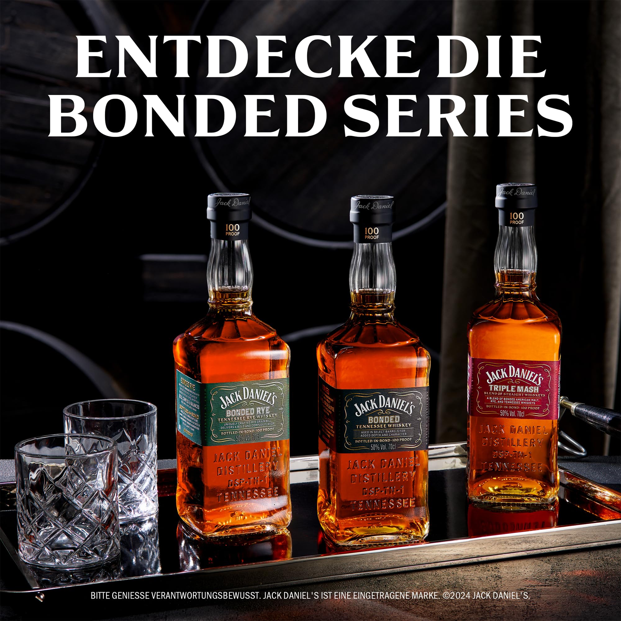 Jack Daniel's Bonded Rye - Tennessee Whiskey - Super Premium - Geschenkempfehlung- Komplexer Geschmack mit Noten von Trockenfrüchten, Toffee und Karamell-0.7L/50% Vol. 8
