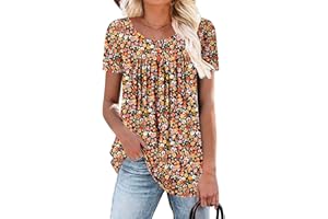 BETTE BOUTIK Women's Summer Tunic Tops Flowy Flare Botton Down Shirts Blouses S-3XL