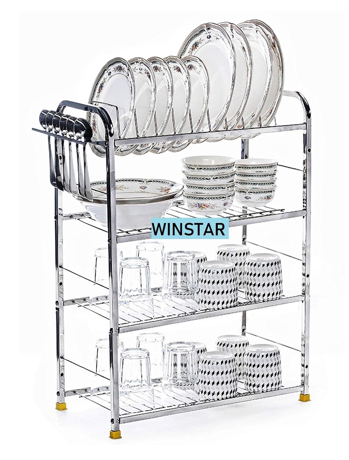 Buy WINSTAR Stainless Steel 4 Shelf Wall Mount Kitchen Utensils Rack