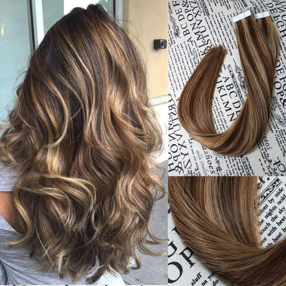 Amazon Com Vario Tape In Hair Extensions 7a Two Tone Colored