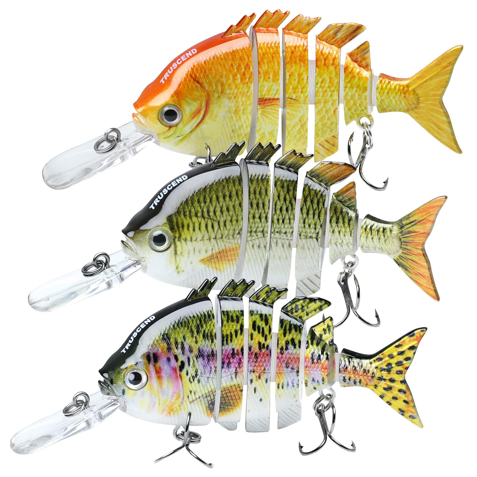 TRUSCEND Jigs Fishing Lures with Ultra Smooth Sharp Hook, Fishing Jigs for Bass Fishing, Multi-Color Bass Jigs Lures for Bass Pike Trout Freshwater or Saltwater