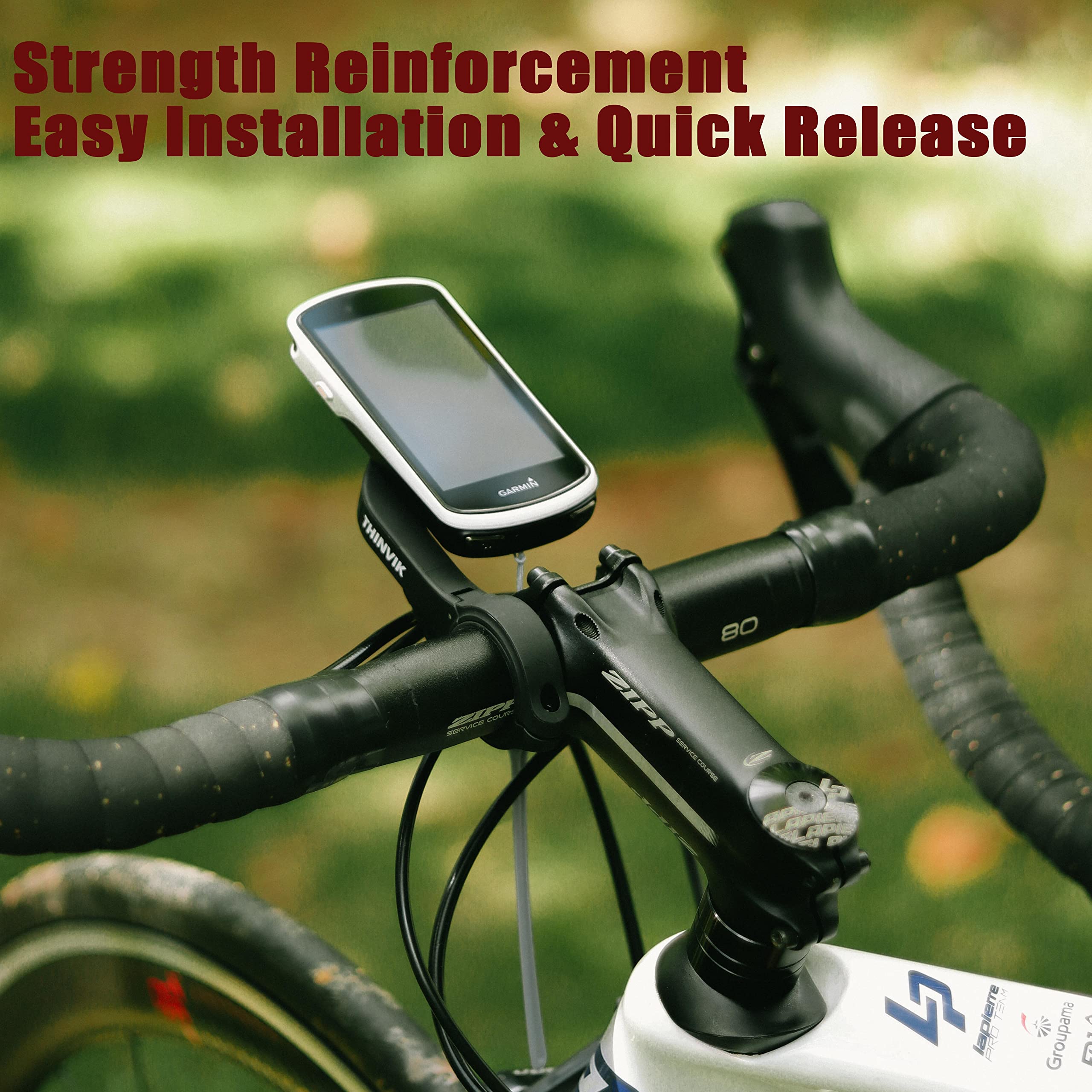 Thinvik Bike Computer Mount for Garmin Edge 1040 1030 840 830 540 530 130 Compatible with 25.4 31.8 35mm Handlebars Comes with Quick Release Gopro Mount Adapter and Light Holder