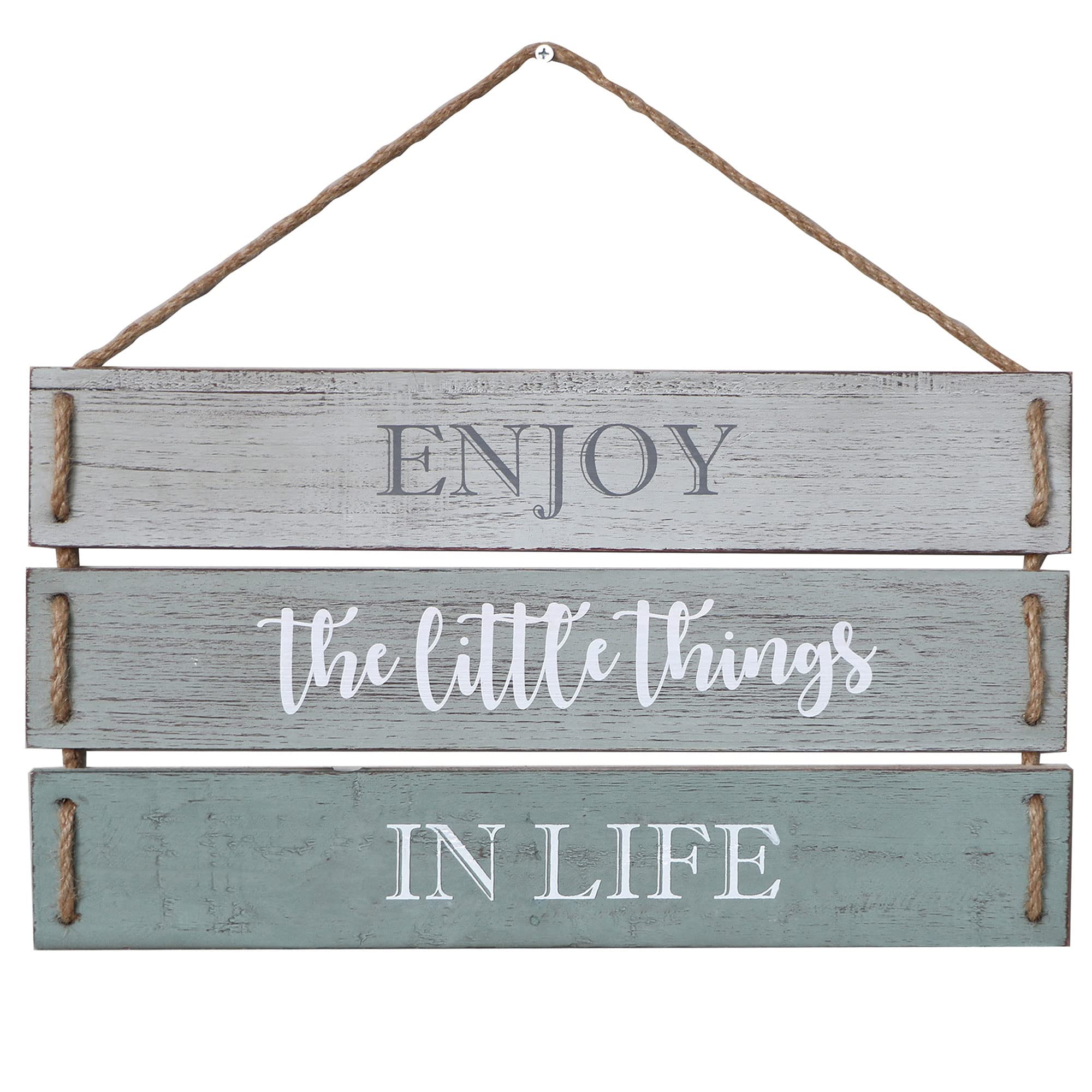 Barnyard Designs Enjoy The Little Things In Life Quote Wall Decor, Decorative Wood Plank Hanging Sign, 43cm x 26cm