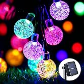 Solar String Lights Outdoor 100 Led 40 Feet Multi-Color Crystal Globe Lights with 8 Lighting Modes, Waterproof Solar Powered Patio Lights for Garden Yard Porch Wedding Party Decoration