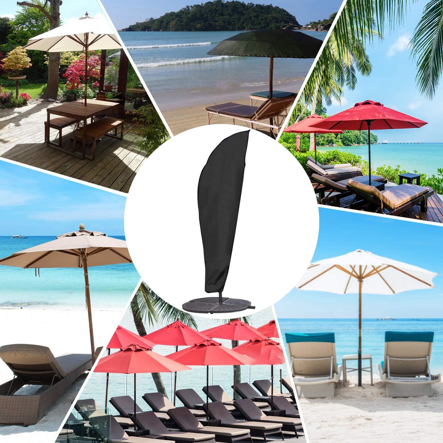 UPODA Patio Umbrella Cover, Waterproof Outdoor Umbrellas Cover Anti-UV Proof of Rain Wind Dust Umbrella Cover for 9ft to 11ft Outdoor Umbrellas with Zipper: Kitchen & Dining