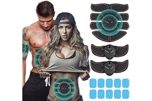 M MITLINK Abs Stimulator Abdominal Intelligent Muscle Toner Training Device 10 Extra Gel Pads Portable Fitness Workout Equipment for Men Women Home Office Equipment
