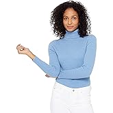State Cashmere Women’s Ribbed Turtleneck Sweater 100% Pure Cashmere Classic Long Sleeve Pullover (Bella Blue, Medium)