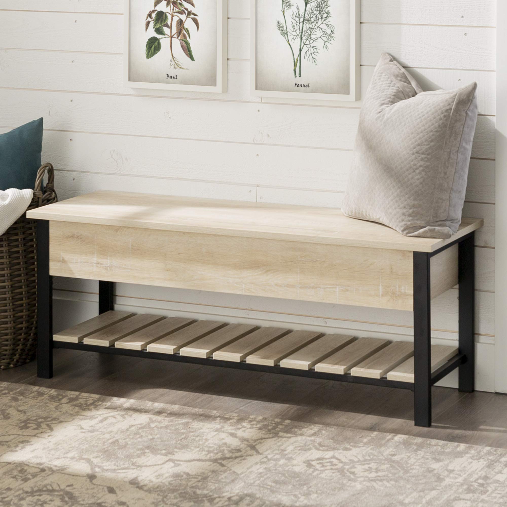 Buy Eden Bridge Designs 122cm Rustic Modern Country Storage Bench with