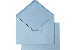 PONATIA 50 PCS A7 Envelopes, 5.25 x 7.25'' Matte Dusty Blue Envelopes For 5x7'' Weddings Invitation Cards, Christmas Gift Car