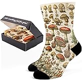 AKENHZY Mushroom Print Sock for Men Women, Funny Novelty Gifts for Mushroom Lover
