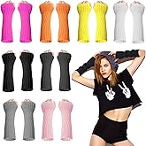 SENONAPO 8 Pairs Arm Kawaii Warmers Sleeves 8 Colors with Thumb Hole Wrist Warmers Long Fingerless Gloves Cute Y2k Harajuku Style for Women Girls Lolita Costume School