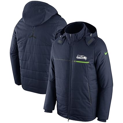 Nike Seattle Seahawks Champ Drive Sideline Full Zip Hoodie Jacke (Kleine)