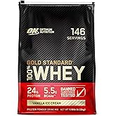 Optimum Nutrition Gold Standard 100% Whey Protein Powder, Vanilla Ice Cream, 10 Pound (Packaging May Vary)