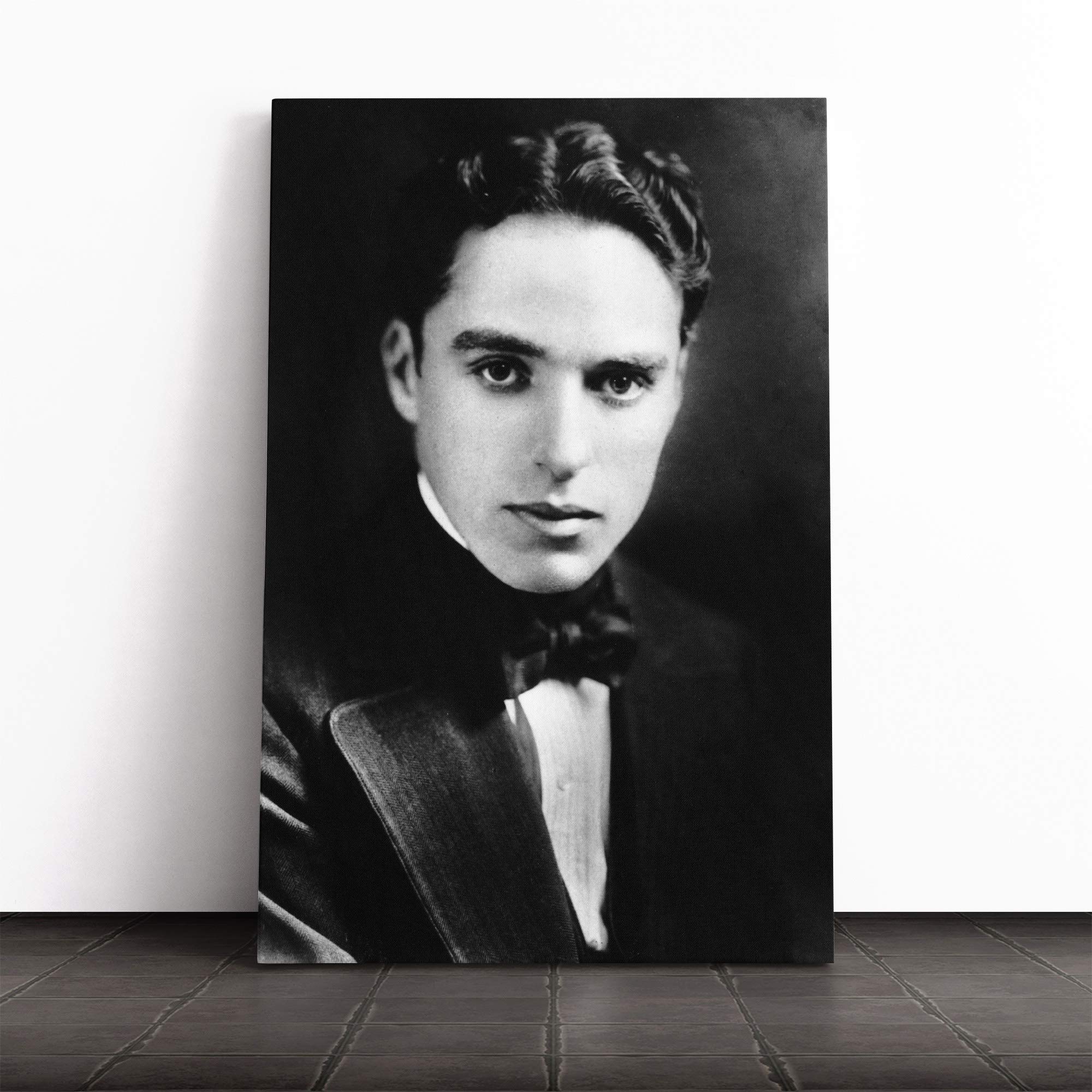 Charlie Chaplin (2) Canvas Print | Gallery Wrapped 30mm Frame Wall Art | 20x14 inches | Ready to Hang | Modern Picture | Living Room Bedroom Lounge Office
