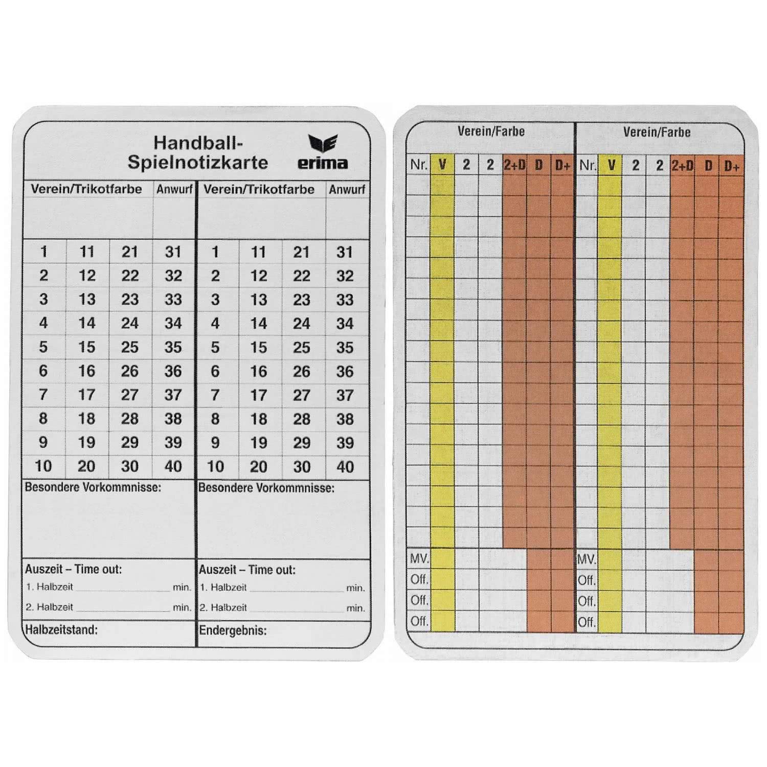 Erima Accessories Handball Scorecards 724502 Assorted One Size