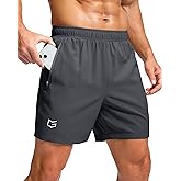 G Gradual Men's Athletic Running Shorts with Zipper Pockets Quick Dry 7"/ 5"/ 9" Workout Gym Shorts for Basketball Hiking