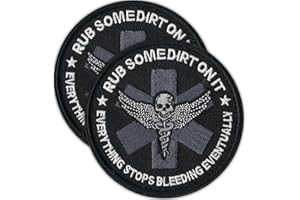 LAUGHING LIZARDS Rub Some Dirt On It Patch (2-Pack) | Funny Medic EMT Morale Patches for Backpacks, EMS Paramedic Military Patch for IFAK, Plate Carrier, Vest, Backpack, etc.