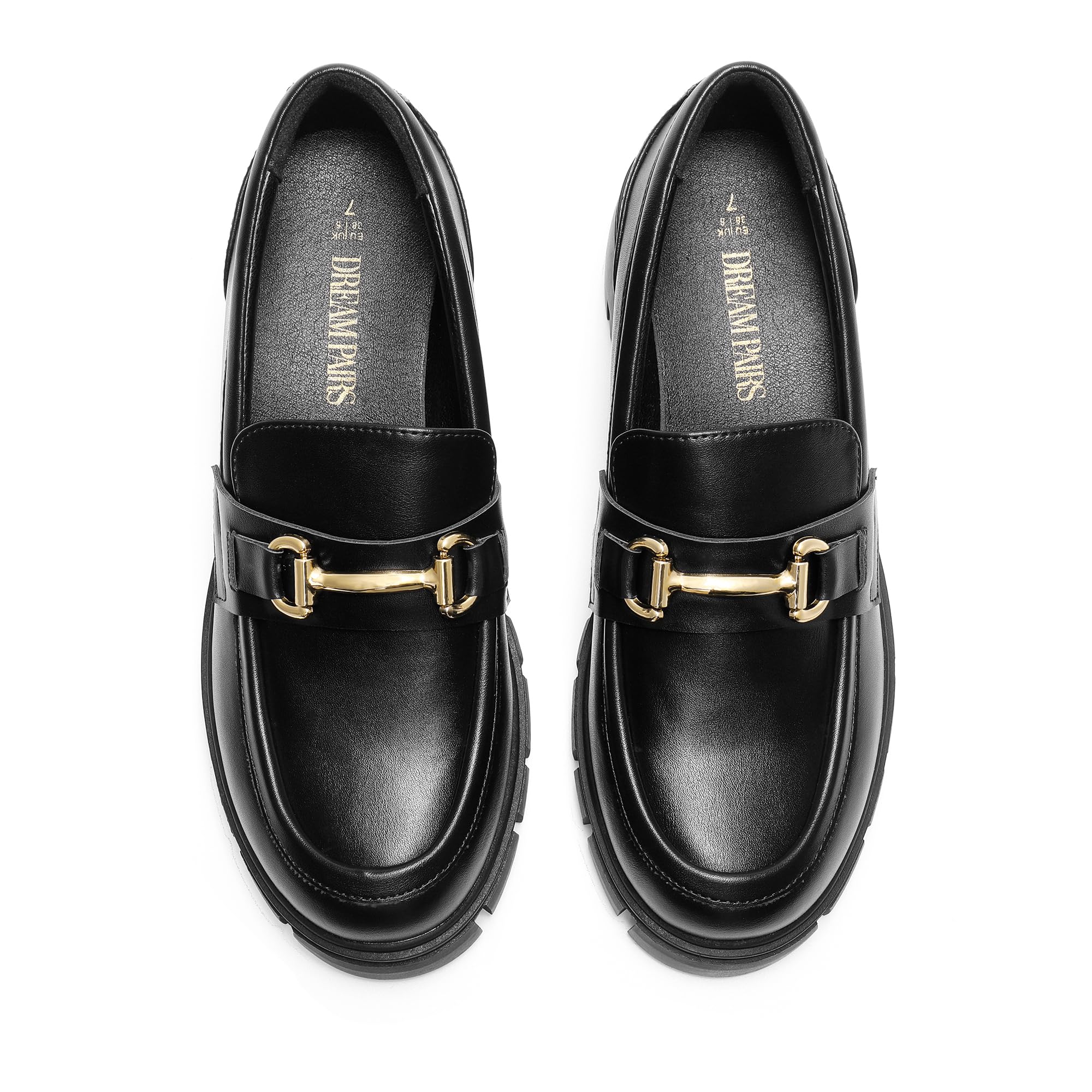 DREAM PAIRS Loafers for Women Platform Chunky Loafers Slip On Casual Shoes