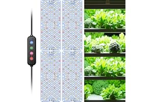 SDOVUERC Full Spectrum 768 LEDs Grow Lights, 36W(Actual Power) Plant Grow Lights for Indoor Plants with Daisy Chain Function, Sunlike Spectrum,4/8/12/16/20H Timer for Seed Starting(Pack4)